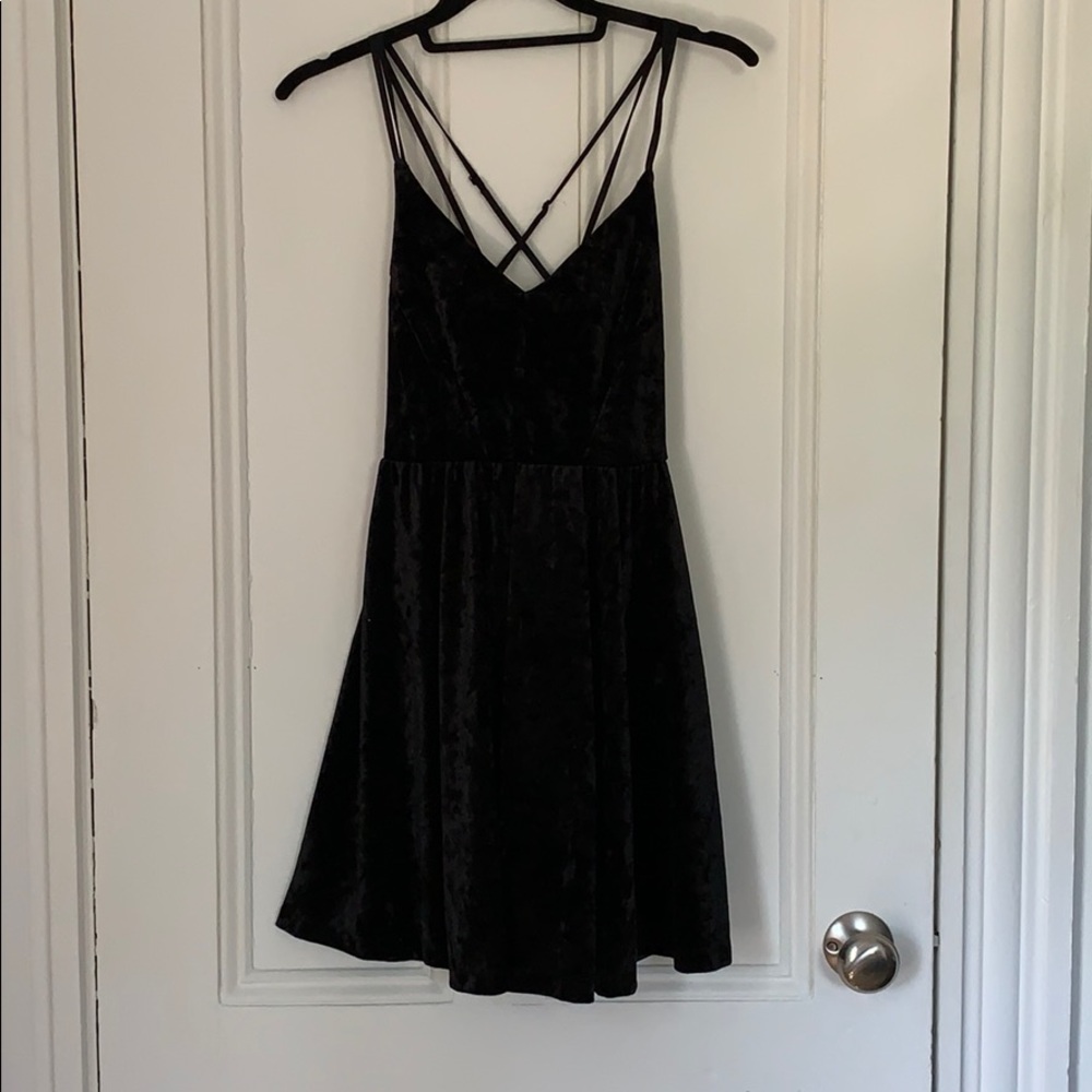 Black velvet dress